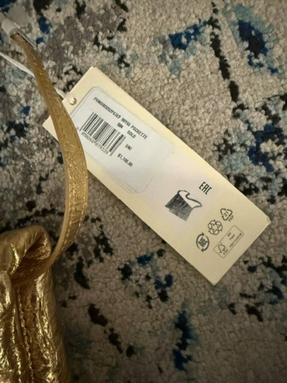 NEW NWT MARNI GOLD SHOULDER BAG POCHETTE $1100 - Picture 3 of 7